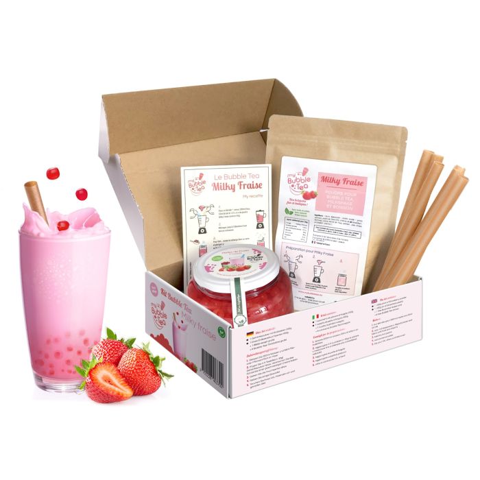 Kit Bubble Tea Milky Fraise